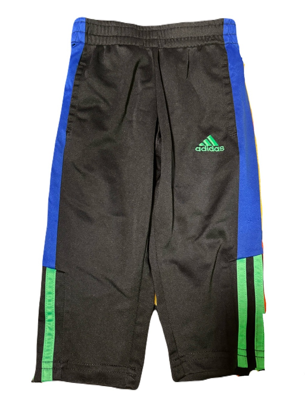 adidas Black Joggers with Blue and Green Accents